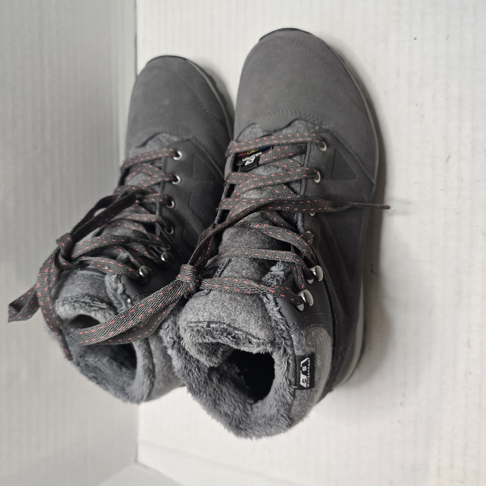 Gray High-Top Sneakers with Fur Lining
